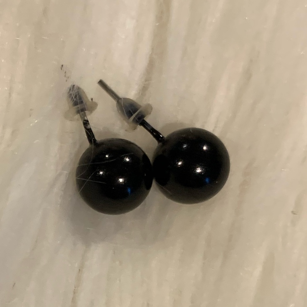 NWT black ball studs
